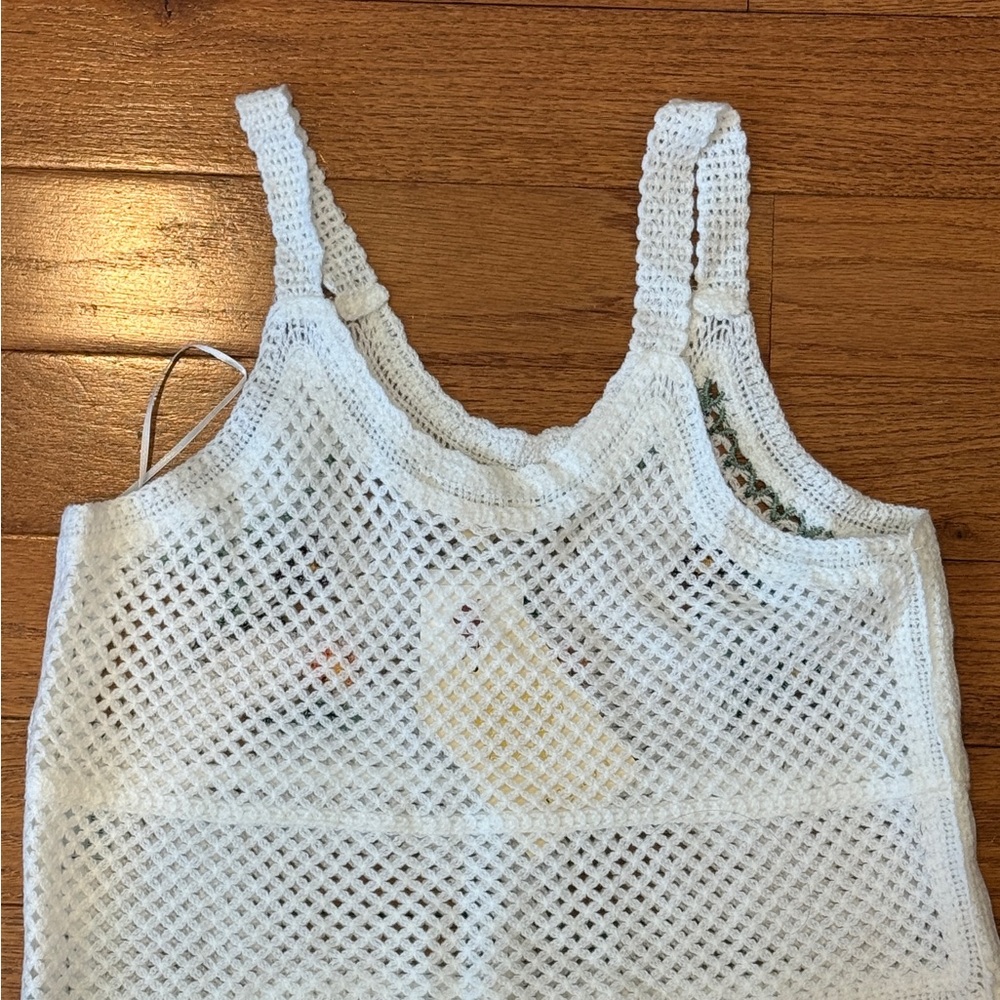 T.J.Maxx White Crocheted Floral Embroidered Tank - Picture 2 of 7